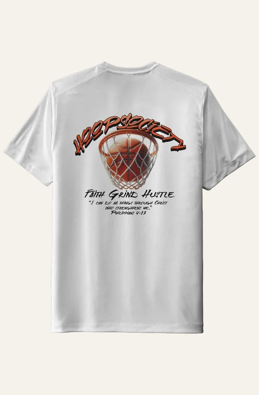 HoopSociety — Faith. Hustle. Grind. UV Pro Tee