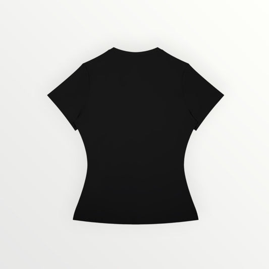 HoopSociety black slim fit performance t-shirt with short sleeves and round neck, back view
