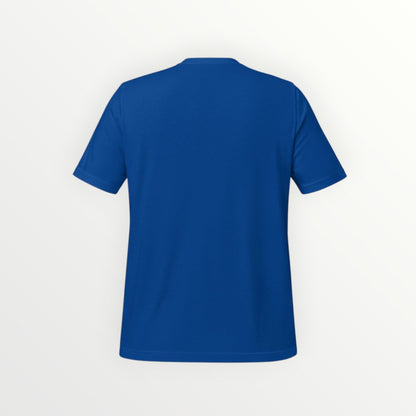 Back view of a plain royal blue HoopSociety Everyday Tee made from soft combed cotton with a modern retail fit.